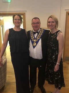 Mayor's Ball - Mayor of Malmesbury, Councillor Paul Smith, Claire Mann, Town Clerk and Lynda Cryer, Mayor's Secretary